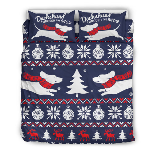 Dachshund Through The Snow Bedding Set