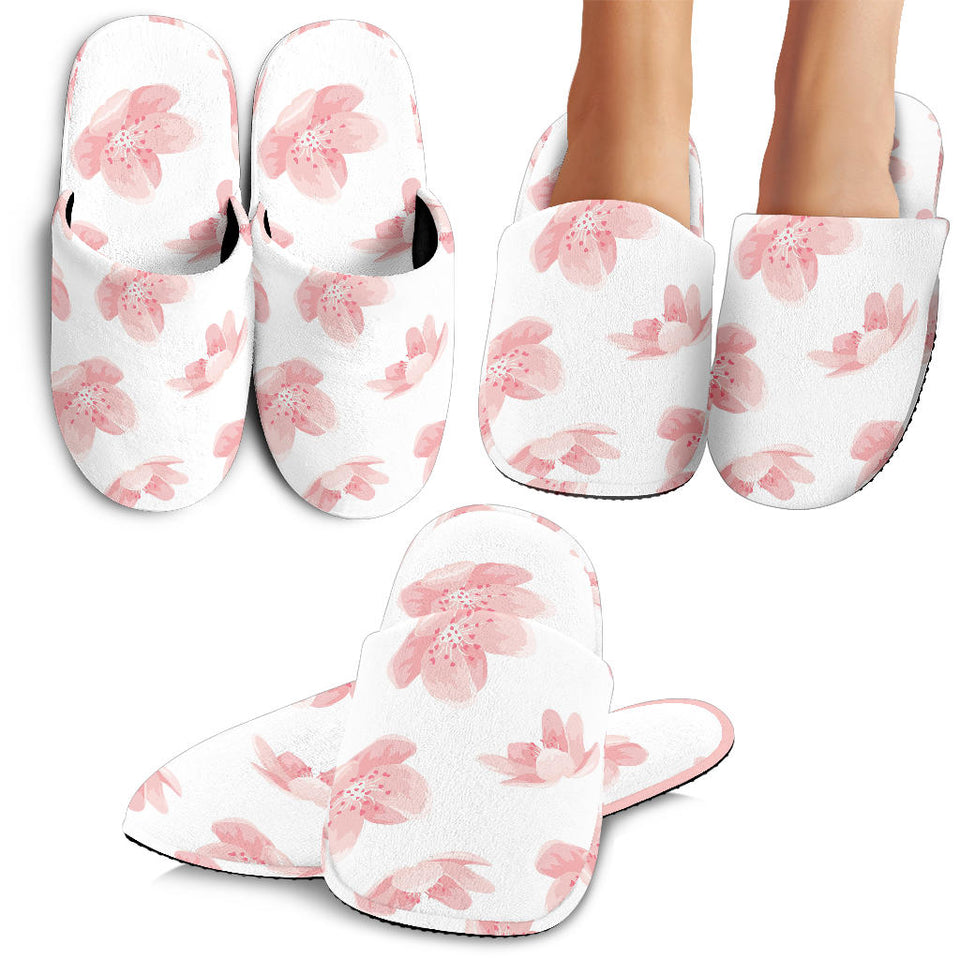Pink Sakura Cherry Blossom Pattern Slippers