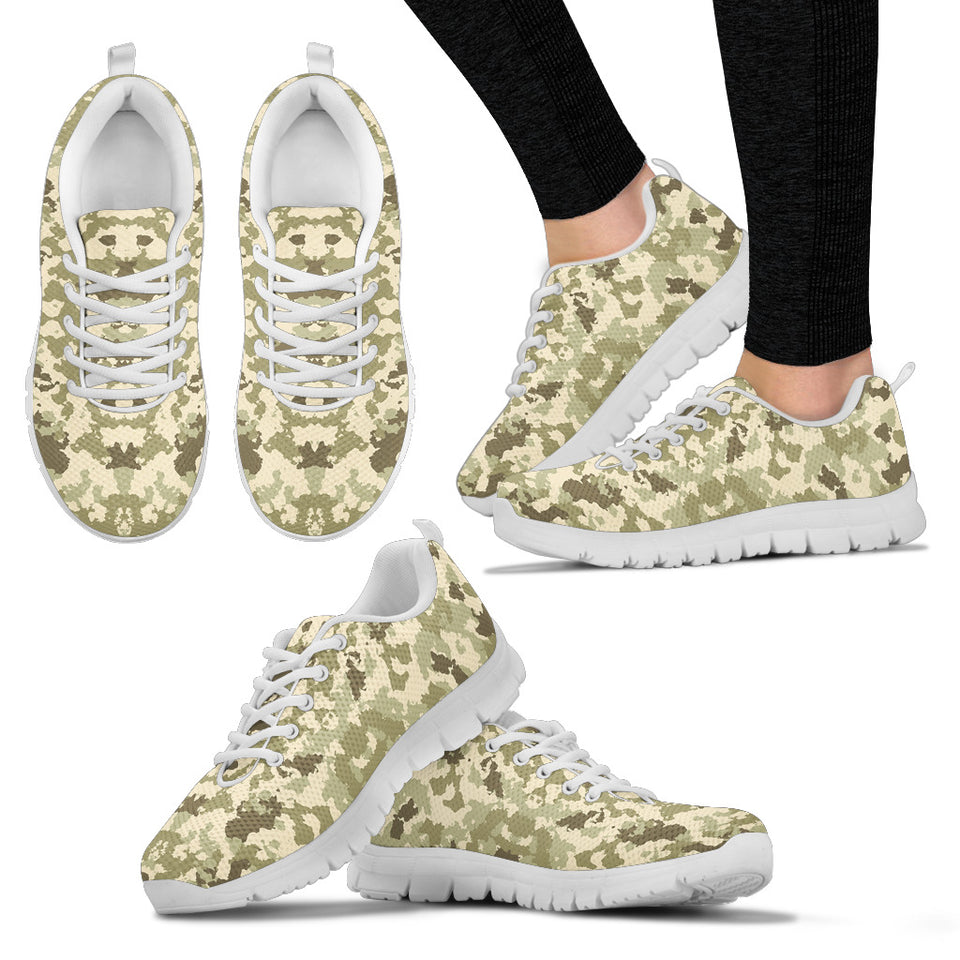 Light Green Camo Camouflage Pattern Women'S Sneaker Shoes