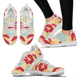 Red Bonsai Gray Sun Japanese Pattern Women'S Sneaker Shoes