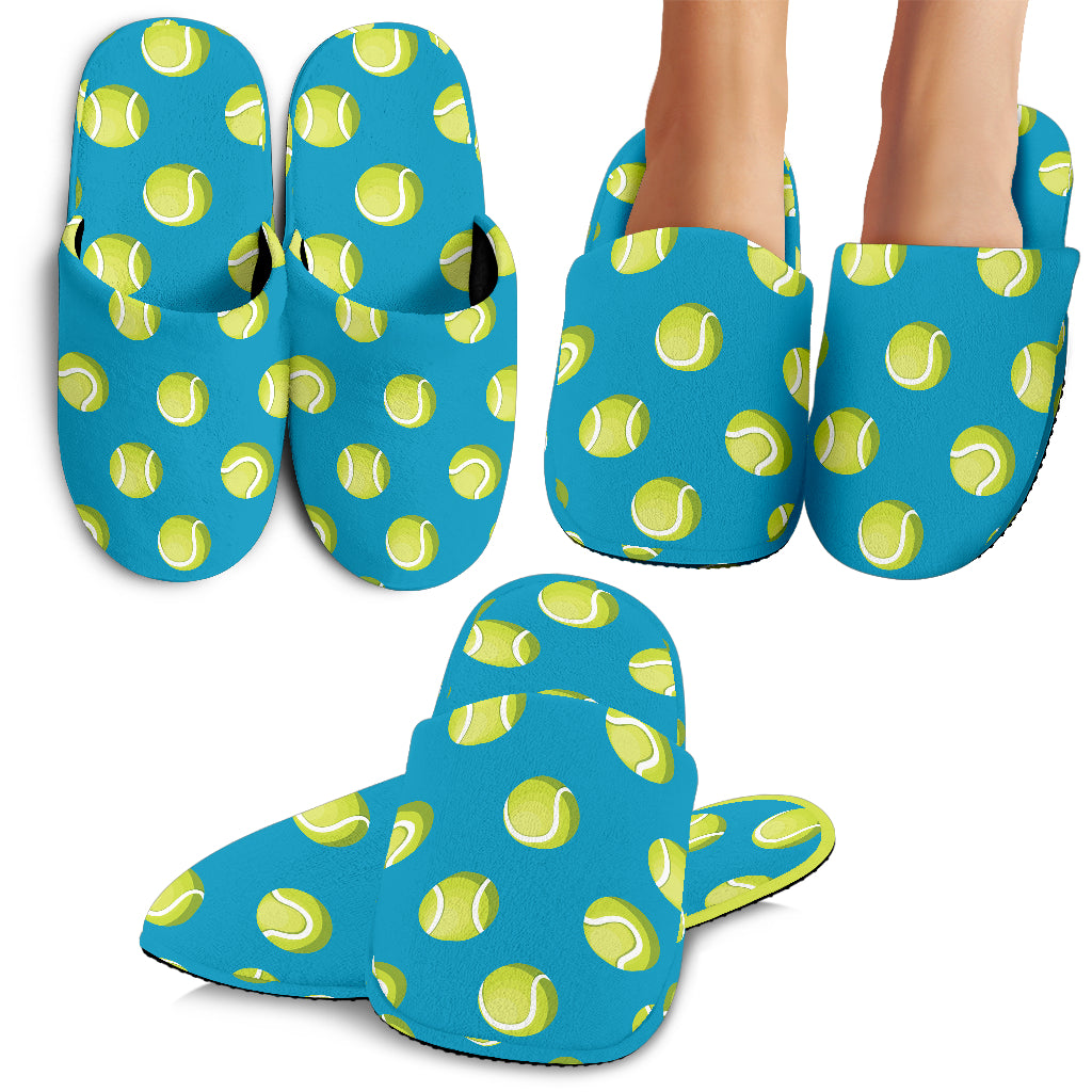 Tennis Pattern Print Design 05 Slippers