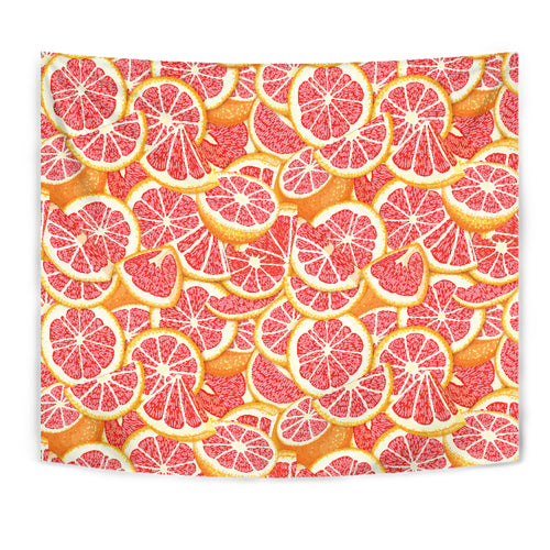 Tropical Grapefruit Pattern Wall Tapestry