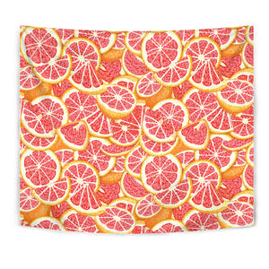 Tropical Grapefruit Pattern Wall Tapestry