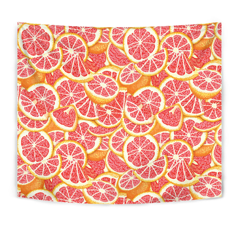 Tropical Grapefruit Pattern Wall Tapestry