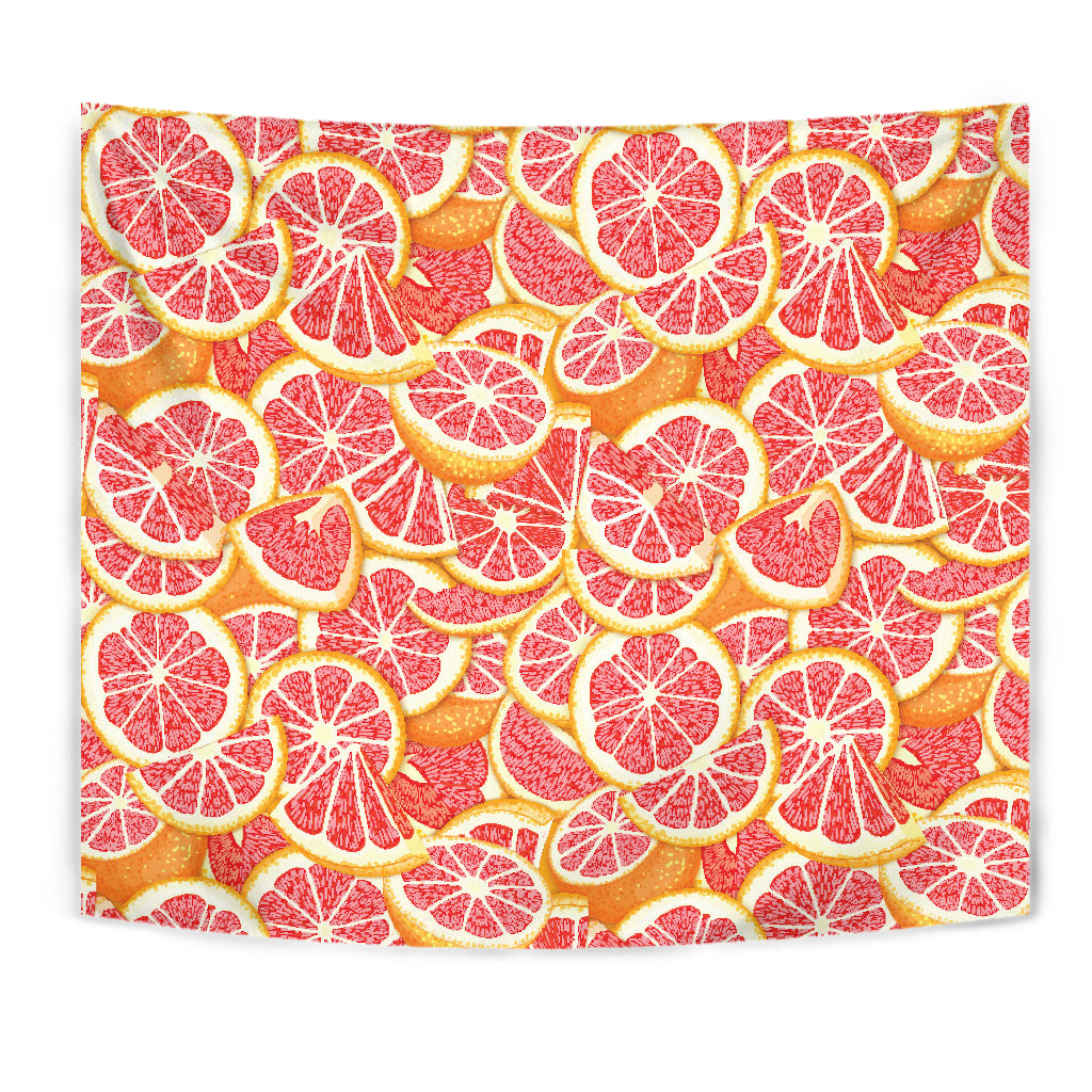 Tropical Grapefruit Pattern Wall Tapestry