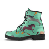 Colorful Horses Pattern Leather Boots