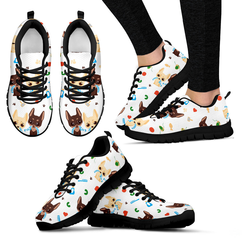 Cute Chihuahua Dog Pattern Women'S Sneaker Shoes