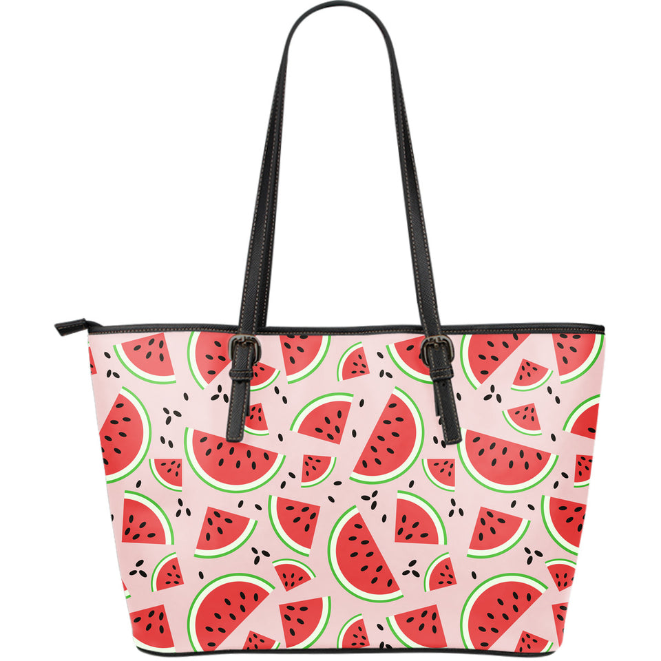 Watermelon Pattern Large Leather Tote Bag