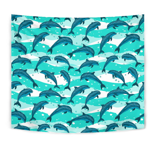 Dolphin Sea Pattern Wall Tapestry