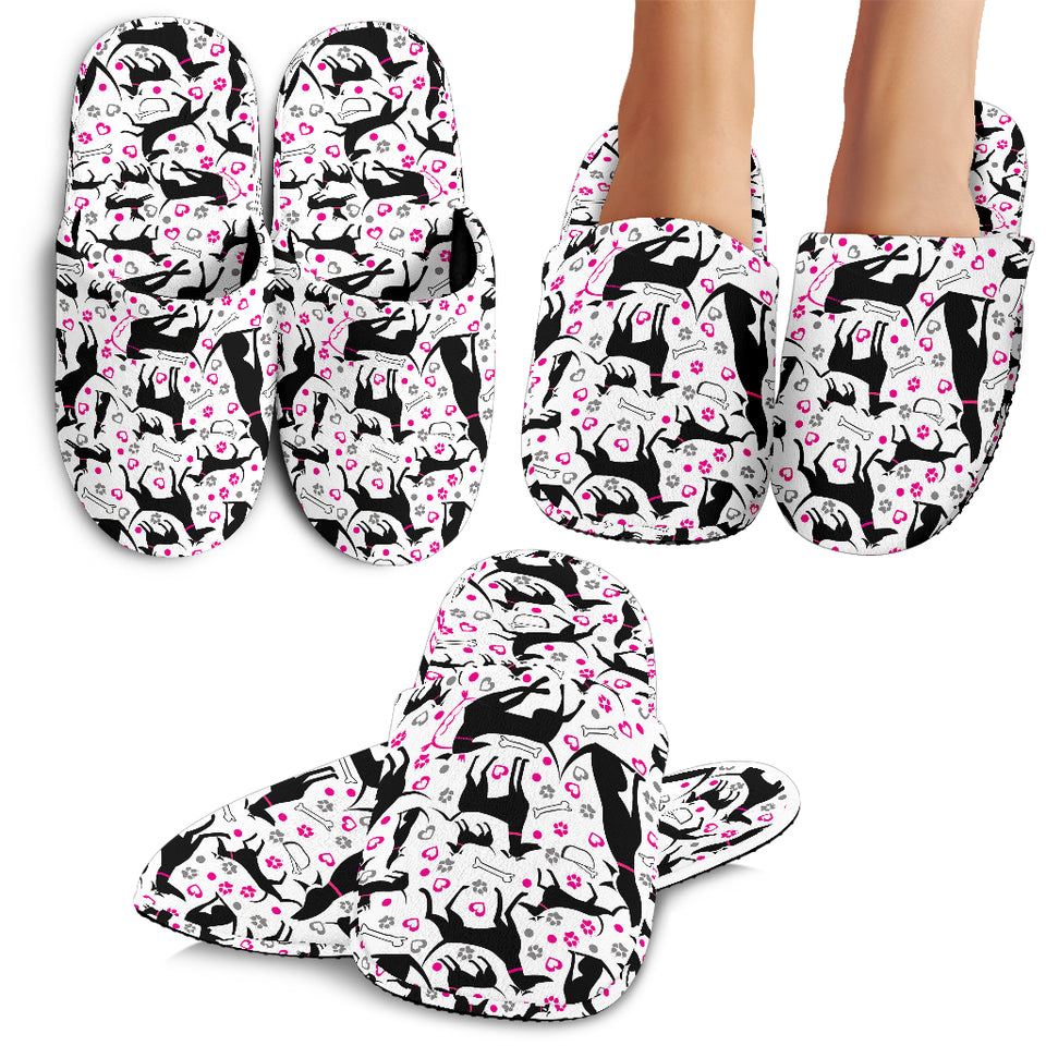 Greyhound Pattern Print Design 02 Slippers