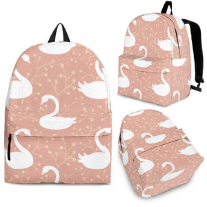 Swan Flower Light Pink Background Backpack