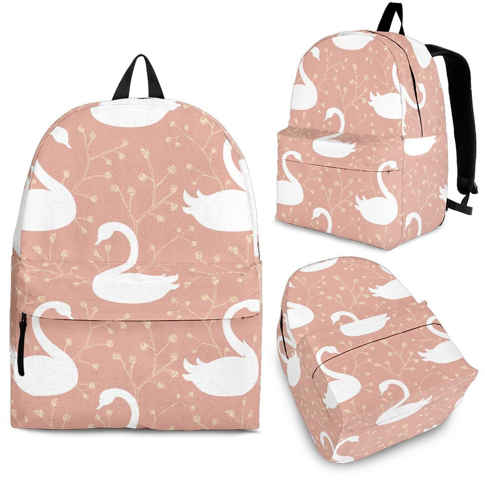 Swan Flower Light Pink Background Backpack