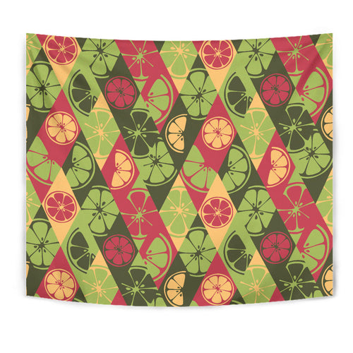 Cool Geometric Lime Pattern Wall Tapestry