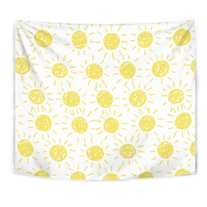 Hand Drawn Sun Pattern Wall Tapestry