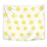 Hand Drawn Sun Pattern Wall Tapestry