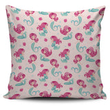 Cute Little Mermaid Pattern Pillow Cover