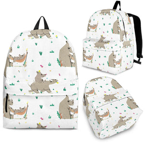 Cute Rhino Pattern Background Backpack