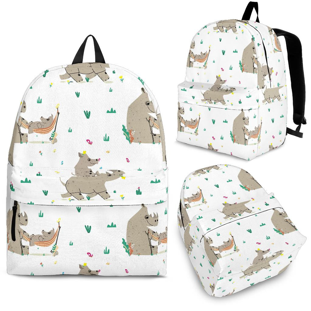 Cute Rhino Pattern Background Backpack