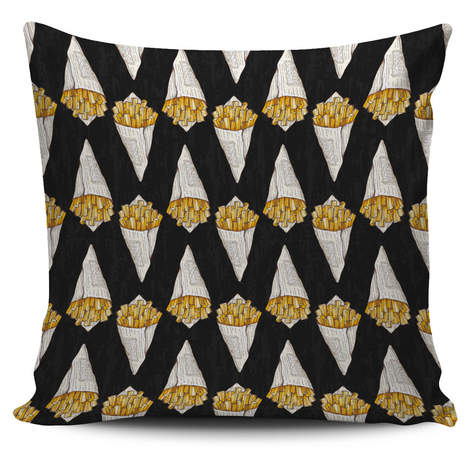 French Fries Dark Background Pillow Cover