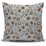 Cute Nautical Steering Wheel Anchor Pattern Pillow Cover