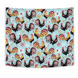 Rooster Chicken Cock Snowfalke Wall Tapestry