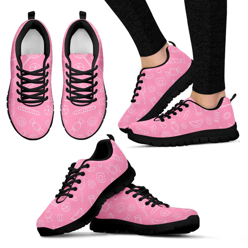 Sweet Candy Pink Background Women'S Sneaker Shoes