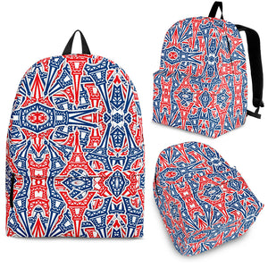 Eiffel Tower Pattern Print Design 02 Backpack