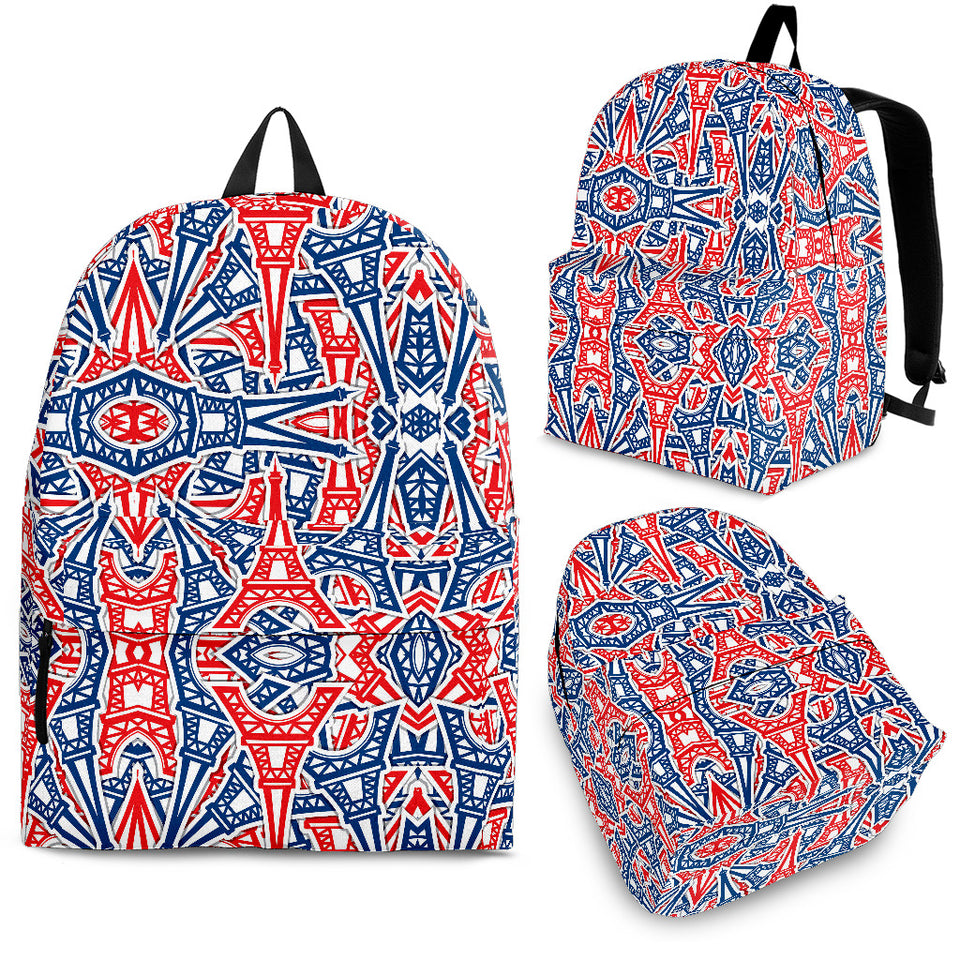 Eiffel Tower Pattern Print Design 02 Backpack