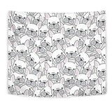 Cute French Bulldog Head Pattern Wall Tapestry