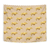 Rhino Yellow Theme Pattern Wall Tapestry