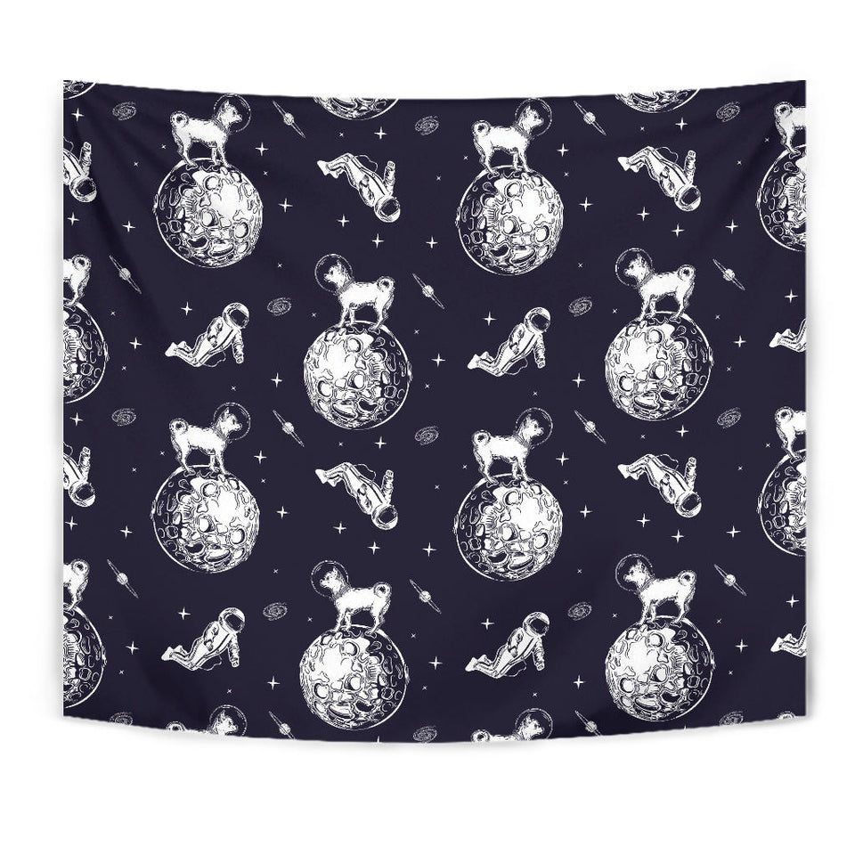 Chihuahua Space Helmet Astronaut Pattern Wall Tapestry