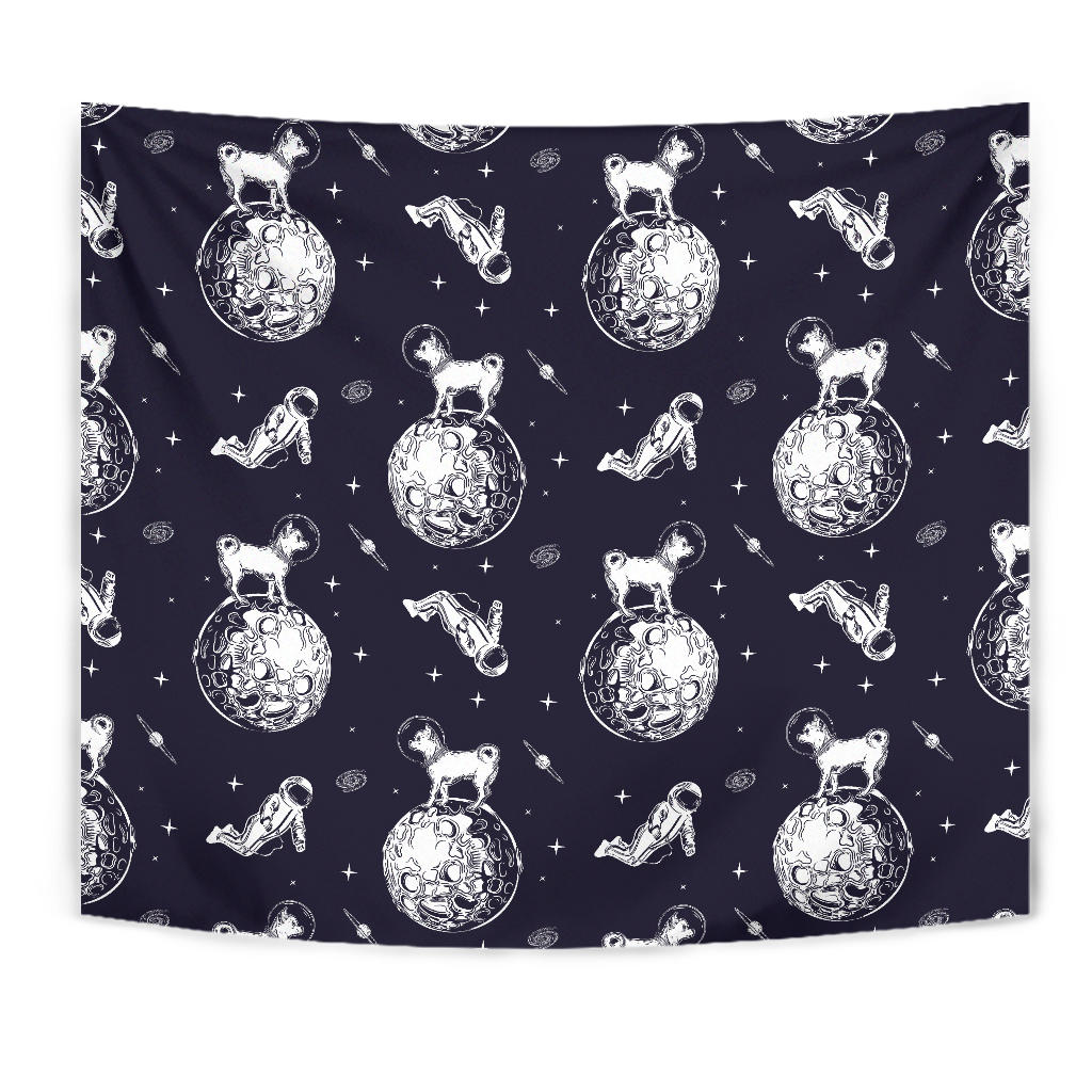 Chihuahua Space Helmet Astronaut Pattern Wall Tapestry