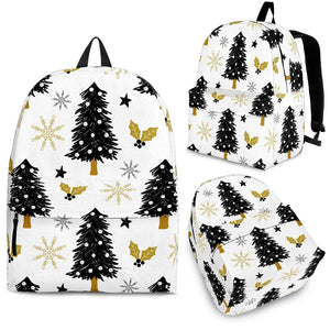 Christmas Tree Holly Snow Star Pattern Backpack