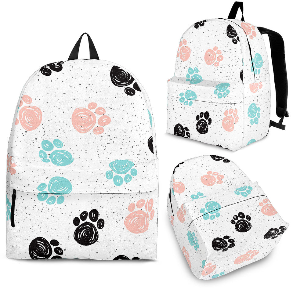Dog Paws Pattern Print Design 04 Backpack