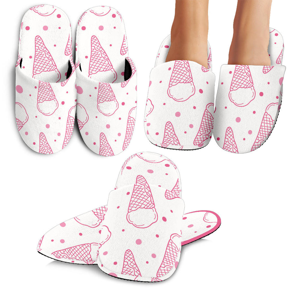 Hand Drawn Ice Cream Pattern Slippers