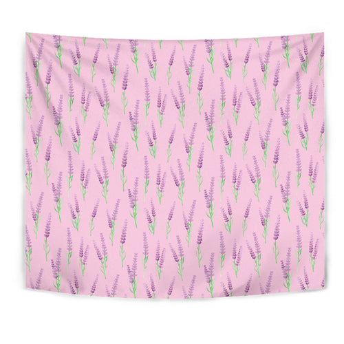 Lavender Pattern Pink Background Wall Tapestry