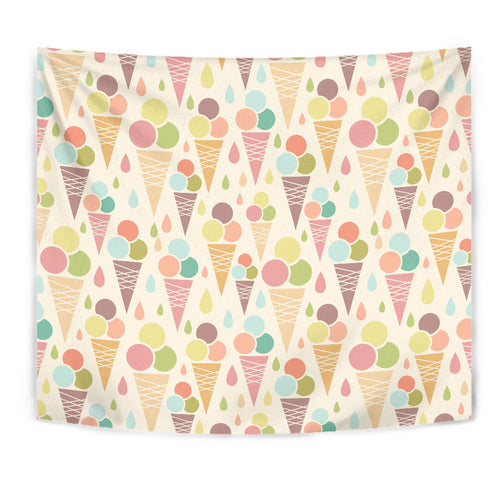Ice Cream Cone Pattern Wall Tapestry