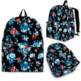 Skull Flower Roses Leave Pattern Backpack