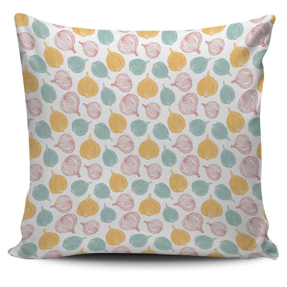 Colorful Onions White Background Pillow Cover