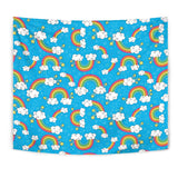 Rainbows Sky Clouds Pattern Wall Tapestry