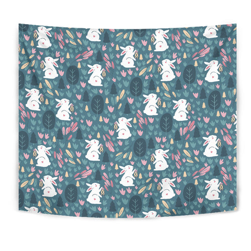 Cute Rabbit Pattern Wall Tapestry
