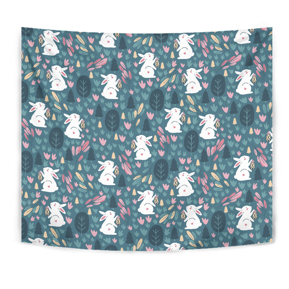 Cute Rabbit Pattern Wall Tapestry
