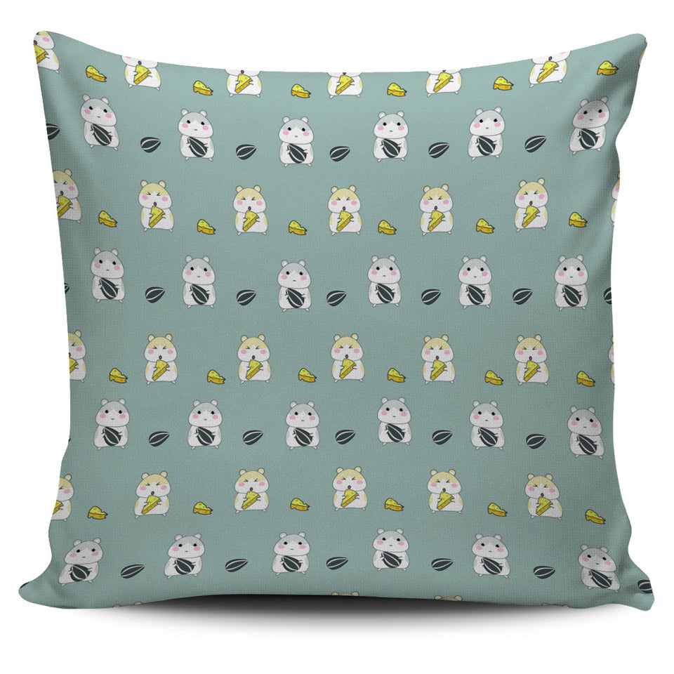 Cute Hamster Cheese Pattern Pillow Cover