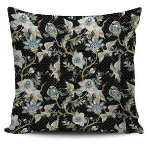Japanese Crane Ornament Elements Pillow Cover