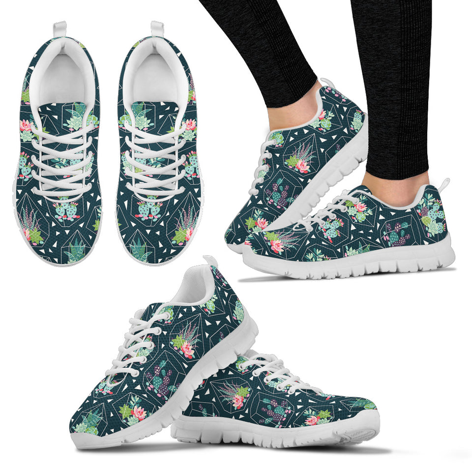 Cactus Glass Terrarium Pattern Women'S Sneaker Shoes