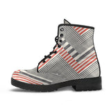 Zigzag Chevron Striped Pattern Leather Boots