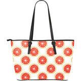 Grapefruit Pattern Large Leather Tote Bag