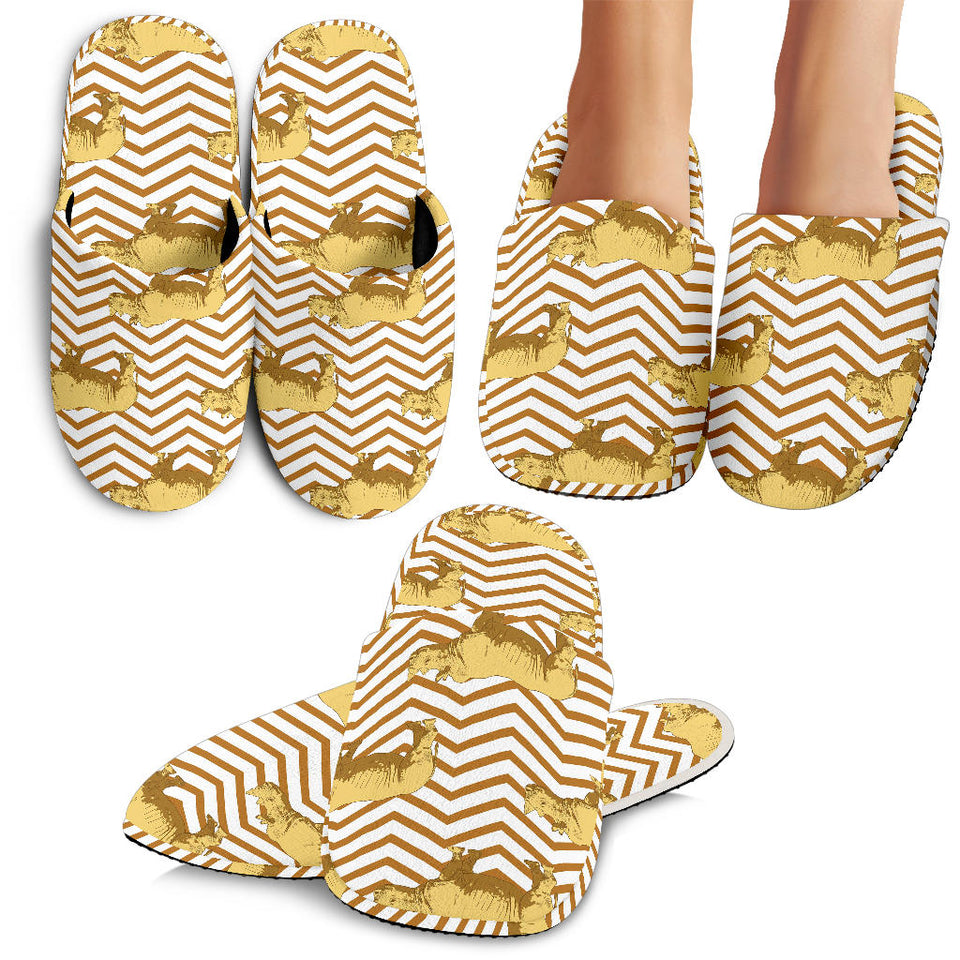 Rhino Yellow Theme Pattern Slippers