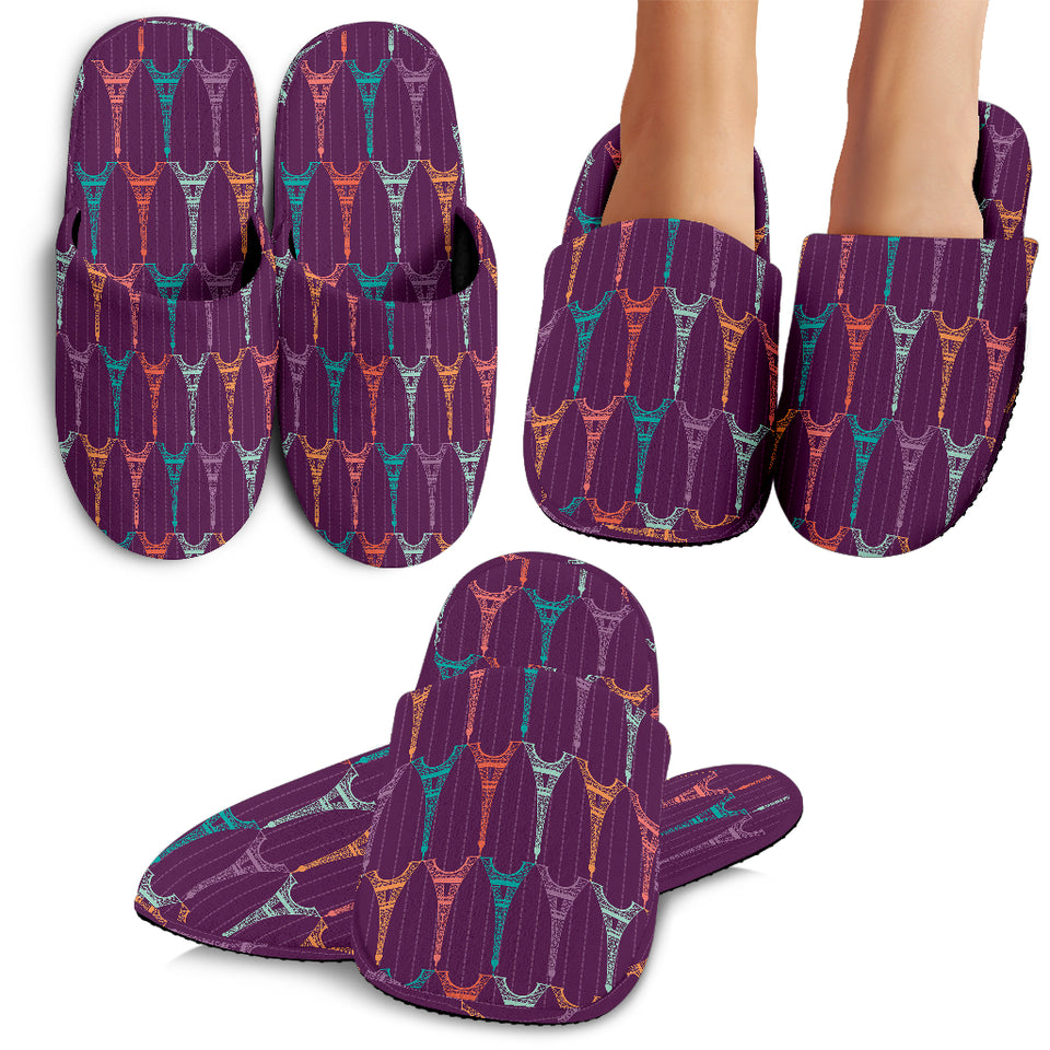 Eiffel Tower Pattern Print Design 05 Slippers