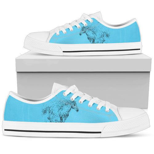 Horse Blue Women'S Low Top Shoe